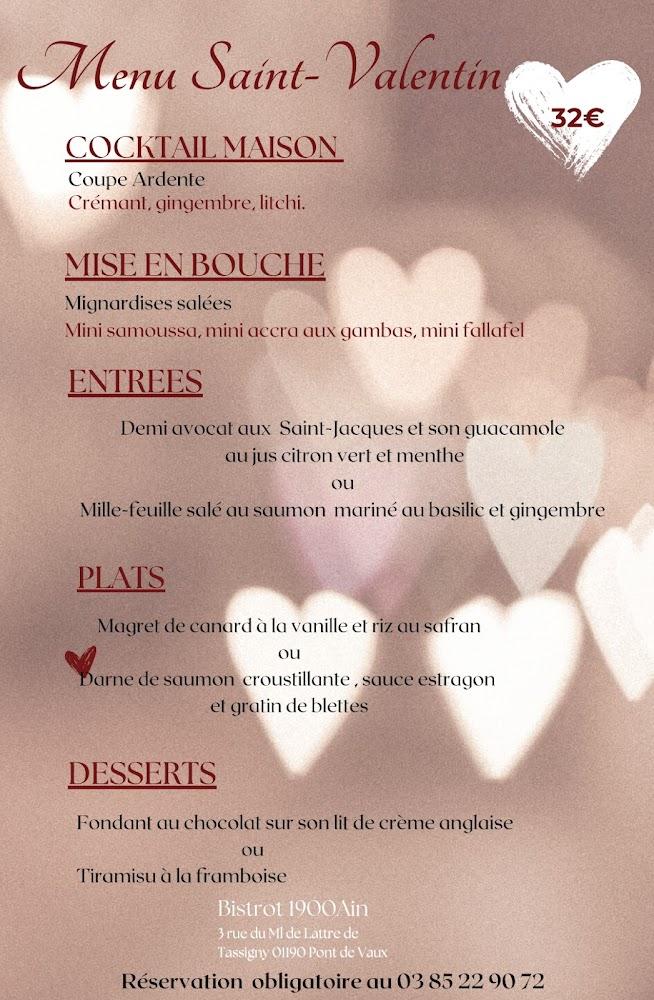 Bistrot 1900 Ain - Menu Image 1